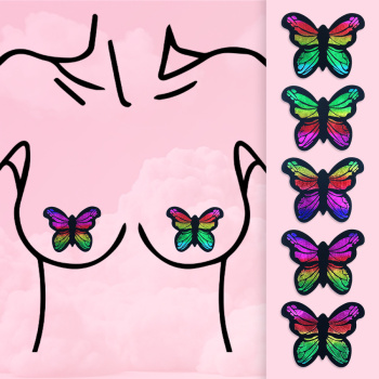 fifty pair laser butterfly shape disposable nipple pad(length: 8.5cm)