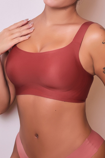 plus size slight stretch 5 colors square neck traceless padded bras(asia size)
