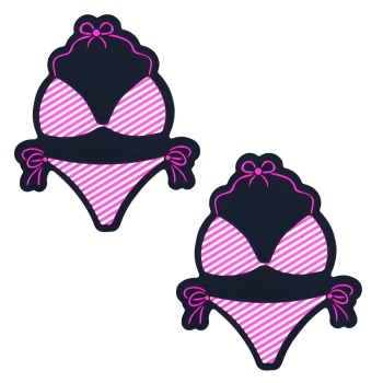 fifty pair sexy stripe bikini shape disposable nipple pad(length:8.5 cm)