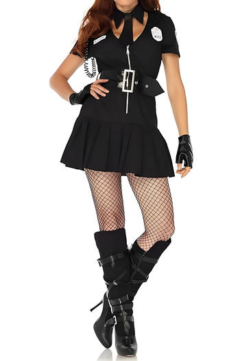 sexy slight stretch police woman cosplay seven-piece set(no shoes)