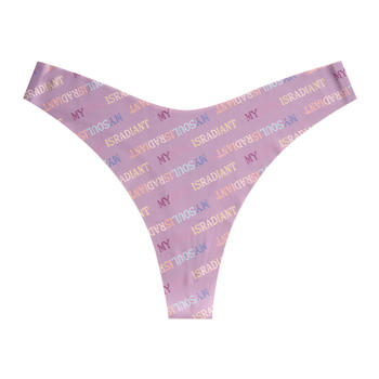 sexy high stretch letter printing no trace breathable thin low waist thong #2