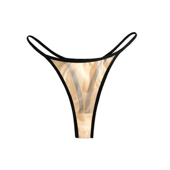 sexy slight stretch see-through mesh solid color low waist quick-dry thong
