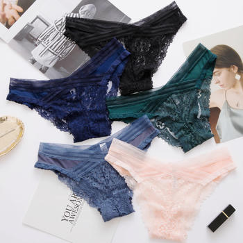 sexy slight stretch 6 colors lace low-waist traceless panties