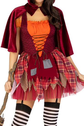 halloween non-stretch little red riding hood costumes(with cloak,no stockings)