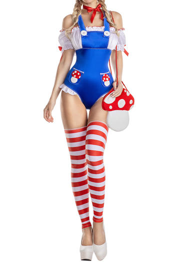 halloween stretch fairy tale costumes(with hat&neck ring&stockings,no bag)