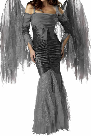 halloween non-stretch fallen angel costumes(with hair accessories&wing)
