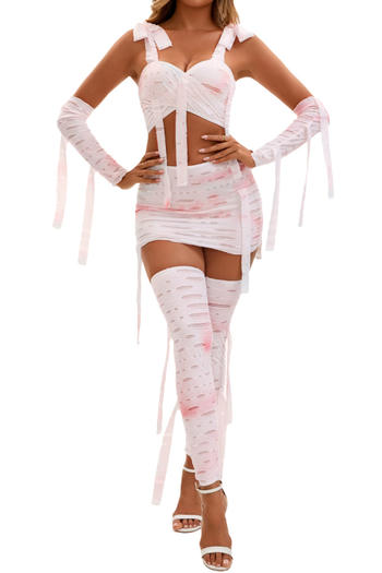 sexy halloween high stretch mummy costumes(with sleeves&leg covers)