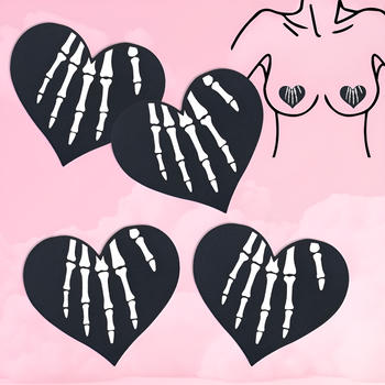 fifty pair halloween sexy heart shape disposable nipple pad(length:7.7cm)