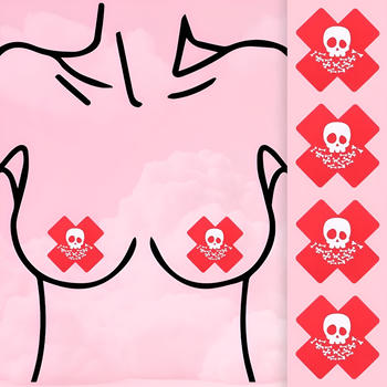 fifty pair halloween sexy cross shape skull disposable nipple pad(length:7.8cm)