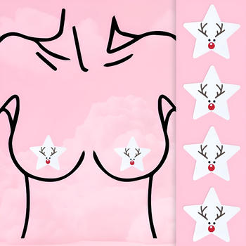 fifty pair sexy christmas pentagram shape disposable nipple pad(length:8.2cm)