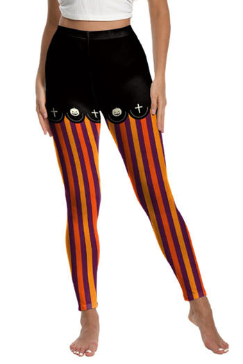 sexy halloween slight stretch stripe printing pants