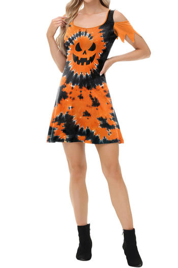 sexy halloween slight stretch pumpkin fixed printing costumes