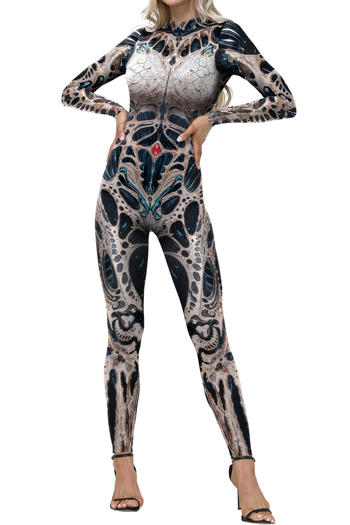 sexy slight stretch halloween fixed printing slim costumes