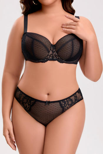 sexy plus size stretch gather and lift big chest bra set non removable padding