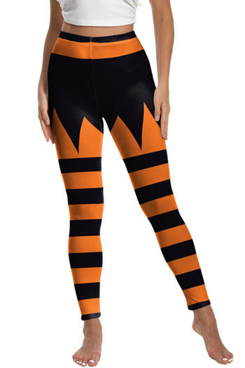 sexy halloween slight stretch stripe printing legging#2