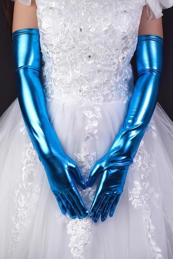 one pair new halloween stretch 11 colors long gloves