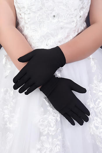 one pair new stylish 10 colors stretch solid color short gloves