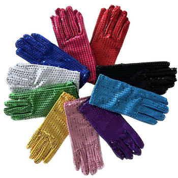 one pair new stylish halloween sequin decor 9 colors gloves(length:23cm)