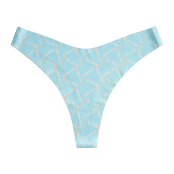 sexy high stretch letter print low-waist seamless breathable thong #1
