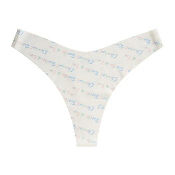 sexy high stretch letter print low-waist seamless breathable thong #2