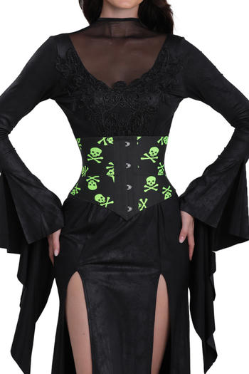 plus size stretch halloween skeleton printing corset
