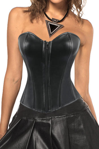 sexy slight stretch tube design solid color zip-up shapewear