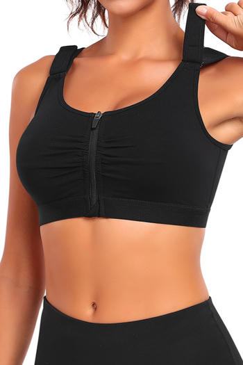 sexy plus size slight stretch solid color zip-up unpadded bras