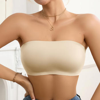 sexy high stretch solid color no trace thin breathable non-slip non-padded bra