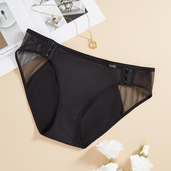 sexy plus size slight stretch double side buckle thin breathable briefs