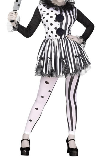 slight stretch stripe printing clown costumes(with hat&leggings)