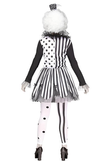 Slight stretch stripe printing clown costumes(with hat&leggings)