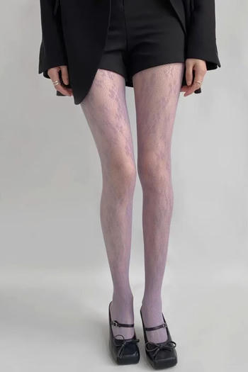 sexy high stretch floral jacquard fishnet tights