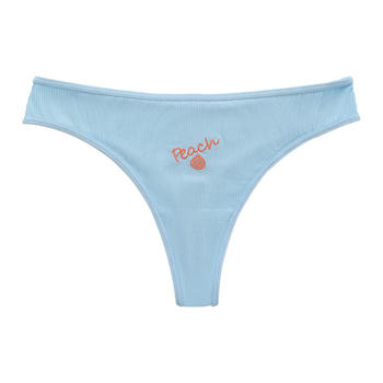 sexy slight stretch embroidery letters low waist breathable thong