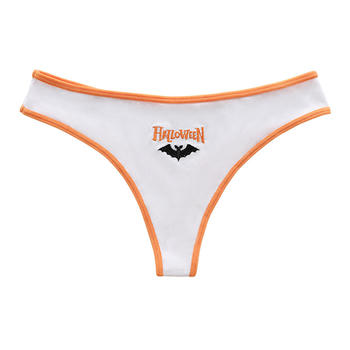 sexy slight stretch embroidery letters bat low waist breathable thong