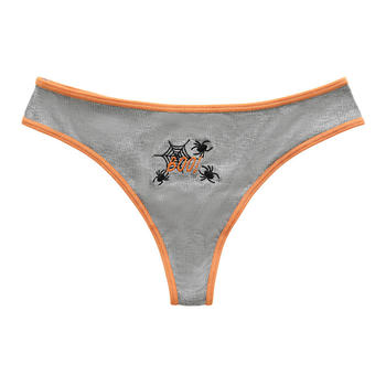sexy slight stretch embroidery letters spider web low waist breathable thong