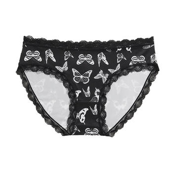 halloween sexy slight stretch butterfly print thin quick-dry breathable briefs