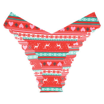 christmas sexy slight stretch print seamless low waist briefs #3