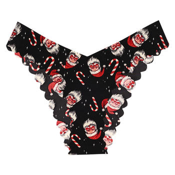 christmas sexy slight stretch print seamless low waist briefs #4