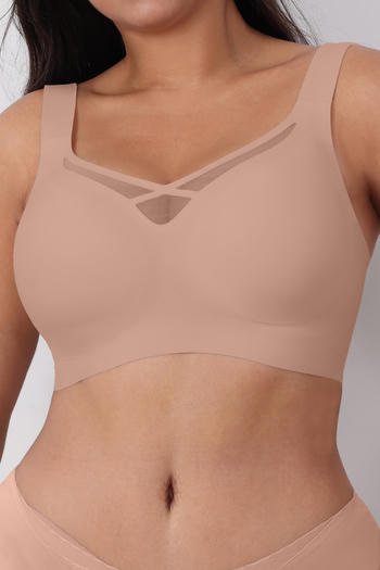 plus size stretch traceless gather breathable padded bras