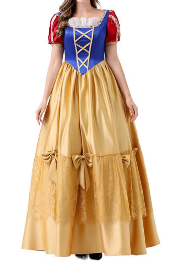 plus size non-stretch halloween snow white costumes(with hair hoop&bow)