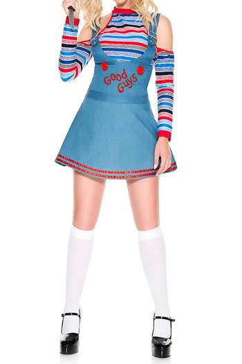 plus size non-stretch halloween ghost doll costumes(with hair rope,no stockings)