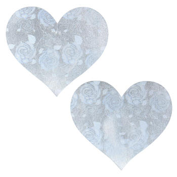 fifty pair sexy heart shape laser rose pattern nipple pad(length:7.7cm)
