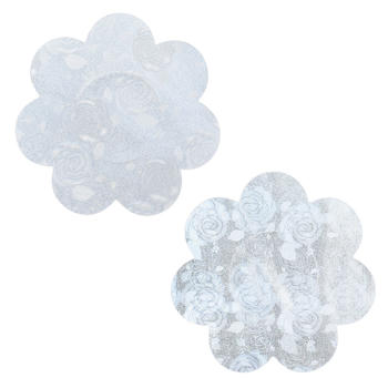 fifty pair sexy flower shaped laser rose pattern nipple pad(length:7.5cm)