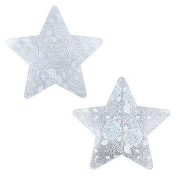 fifty pair sexy pentagram shaped laser rose pattern nipple pad(length:8.2cm)