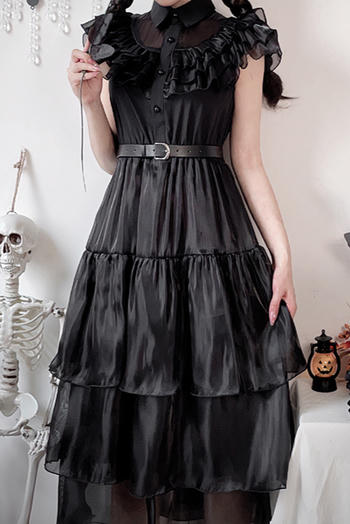 halloween non-stretch dark vampire costumes(with belt)
