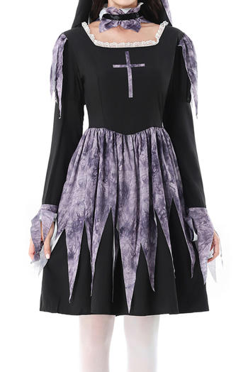 halloween non-stretch nun costumes(with headdress&neck ring,no stockings)