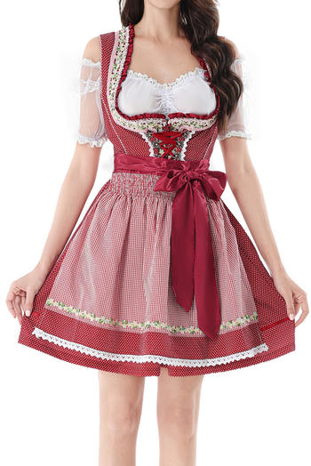 oktoberfest non-stretch 3 colors maid costumes(with apron)