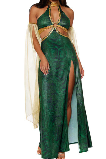 sexy slight stretch halloween medusa costumes(with hair hoop&arm ring)