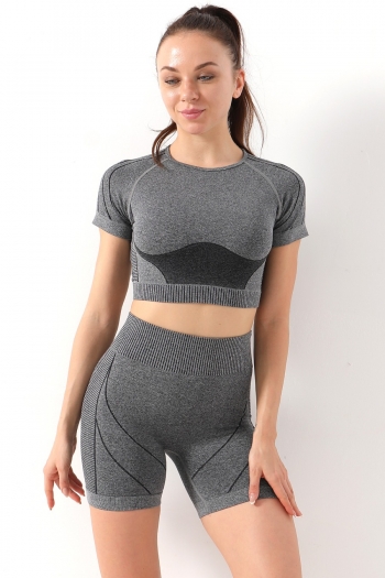 New stretch knitted yoga fitness tight two-piece set