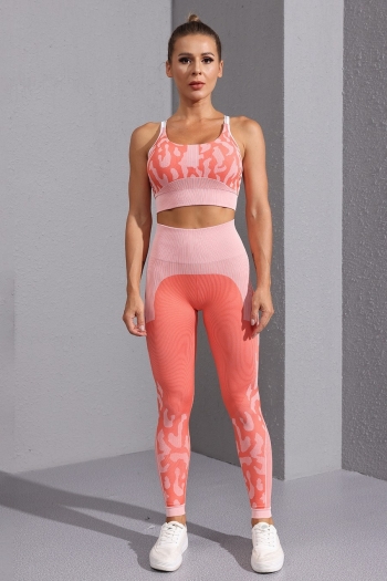 New three colors padded adjustable straps vest with high waist leggings seamless yoga fitness two-piece set